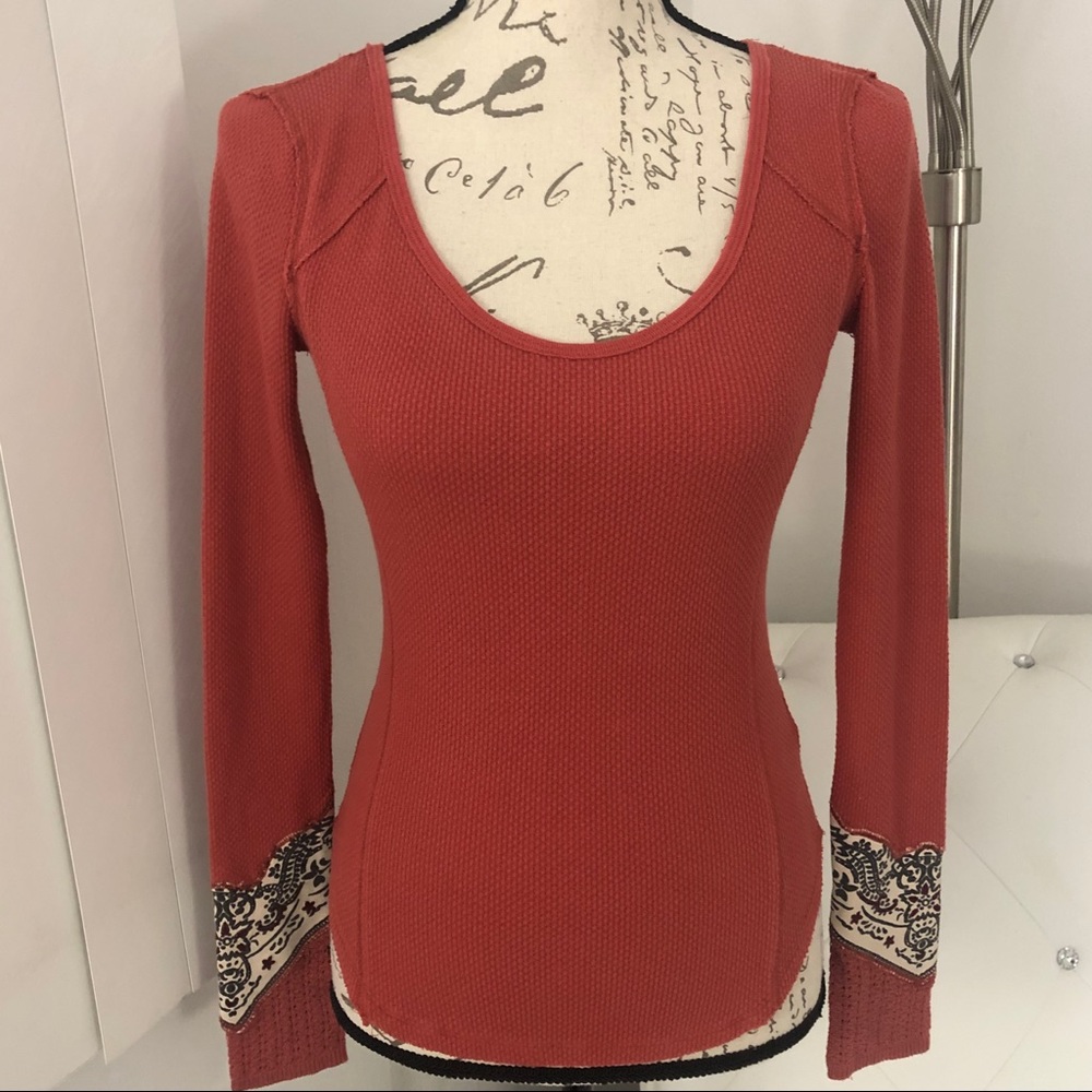 Free People We The Free Long Sleeve  Scoop Neck